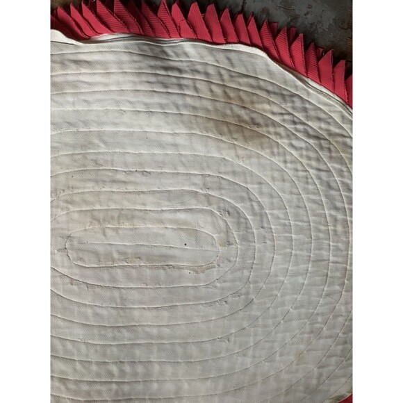 VTG Handmade Multicolored Polyester Fabric Scrap 30x24" Oval Funky Rug Unisex - Picture 4 of 9